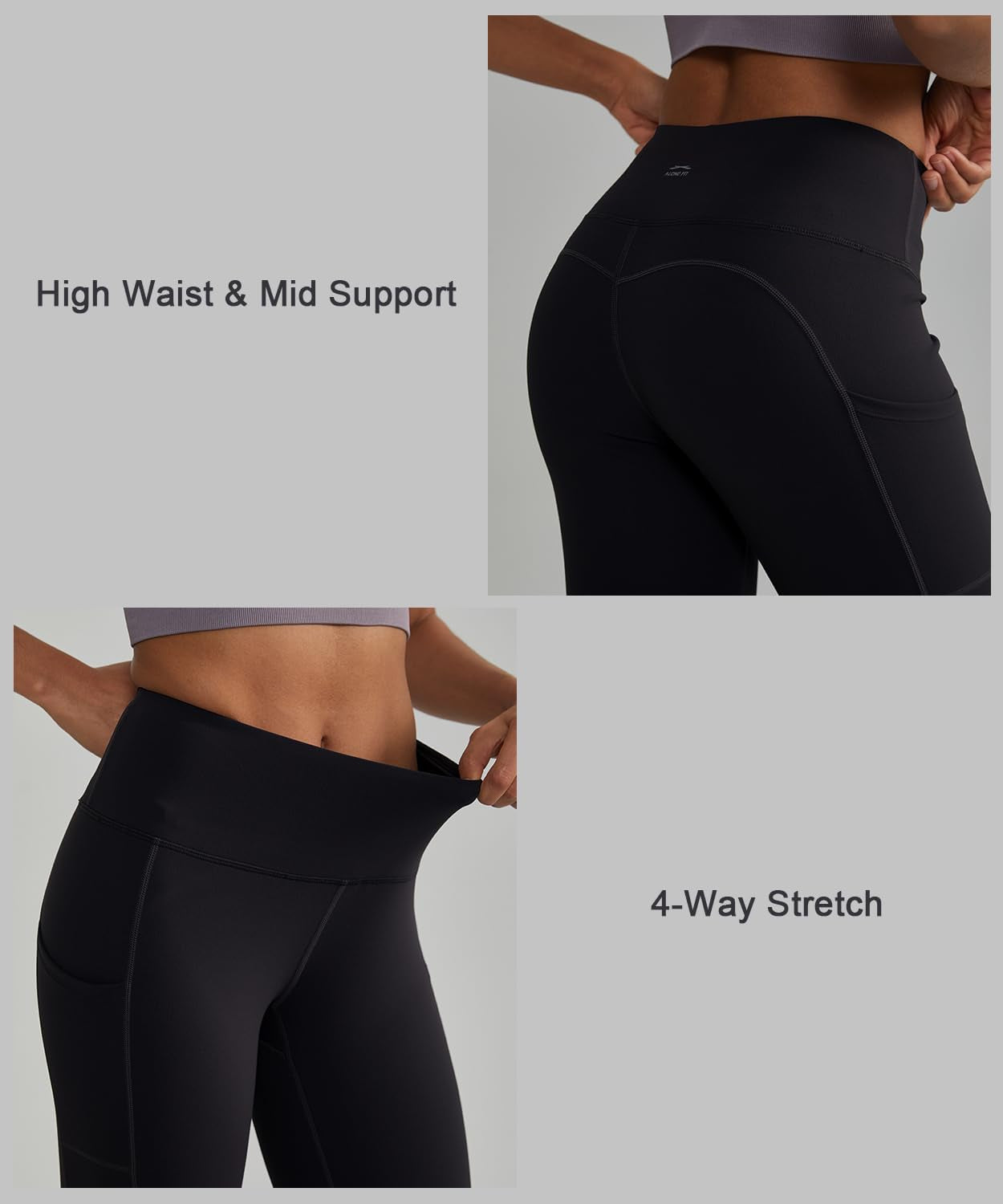 Anti-Nail Leggings for Women, Non-See-Through Yoga Pants with Phone Pockets, Tummy Control Full-Length/Capri Tights