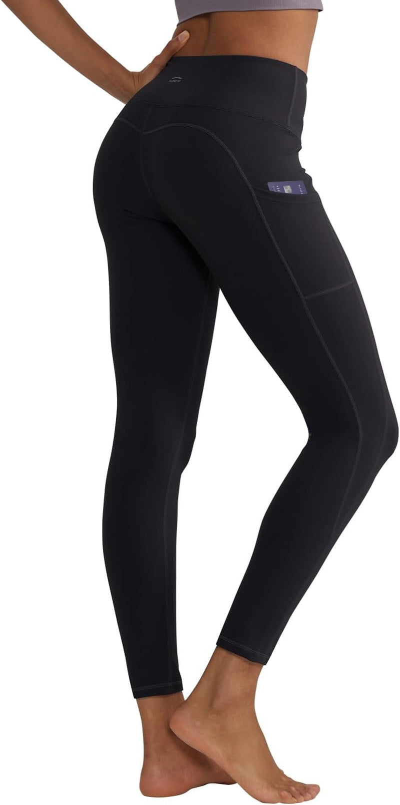 Anti-Nail Leggings for Women, Non-See-Through Yoga Pants with Phone Pockets, Tummy Control Full-Length/Capri Tights