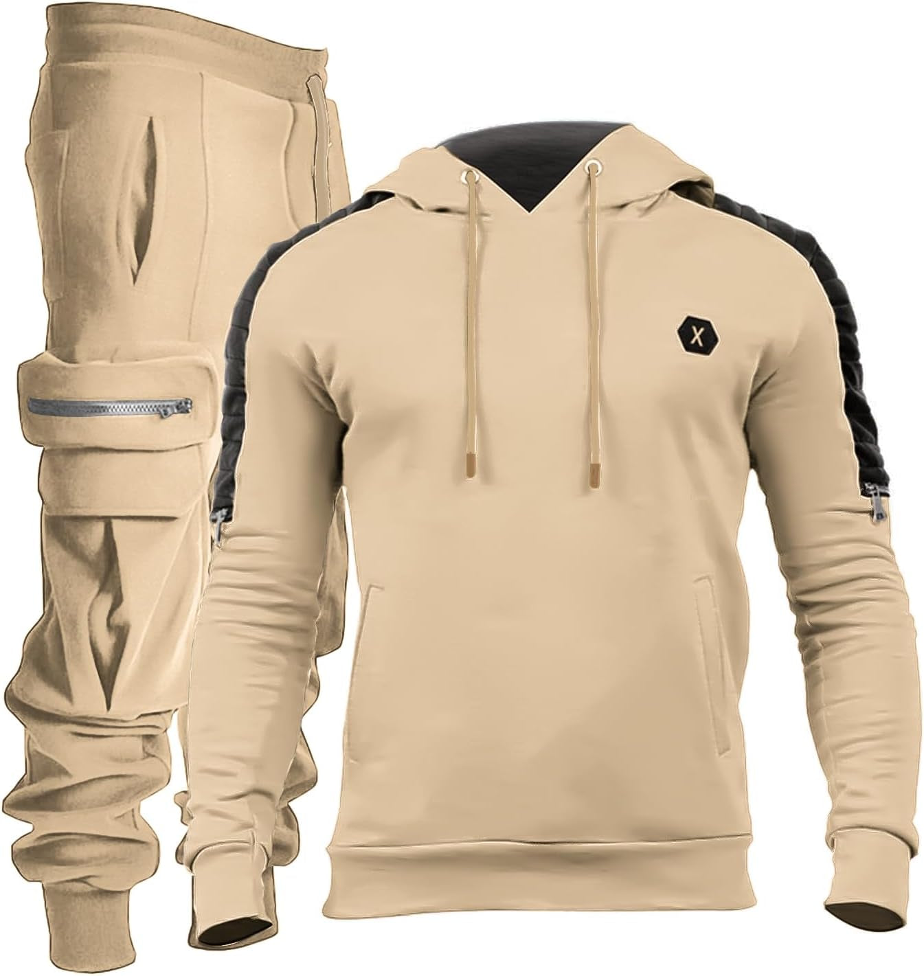 Men'S Tracksuit 2 Piece Hoodie Athletic Jogging Sweatsuits for Men Casual Sports Long Sleeve Pullover Suit Set