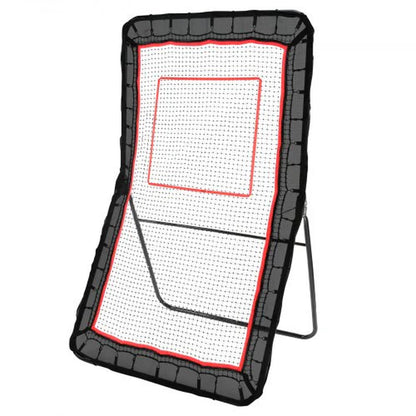 VEVOR Lacrosse Rebounder for Backyard, 4X7 Ft Volleyball Bounce Back Net, Pitchback Throwback Baseball Softball Return Training Screen, Adjustable Angle Shooting Practice Training Wall with Target